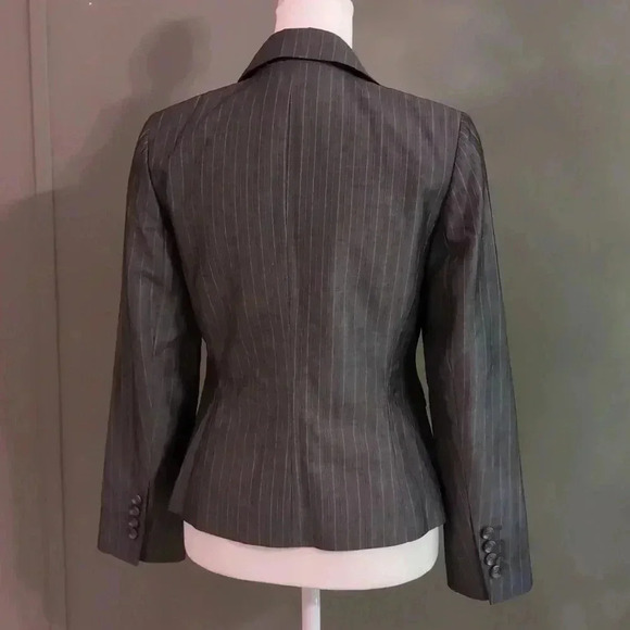 Ann Taylor LOFT Grey Pinstripe Blazer - Picture 2 of 6